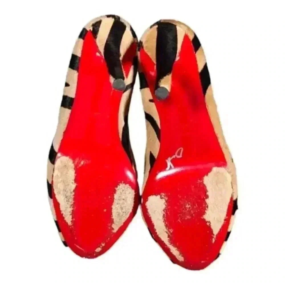 Louboutin Chester Fille Stilettos - Women's Fur Calf Hair Heels - Designer Shoes - Picture 6 of 8